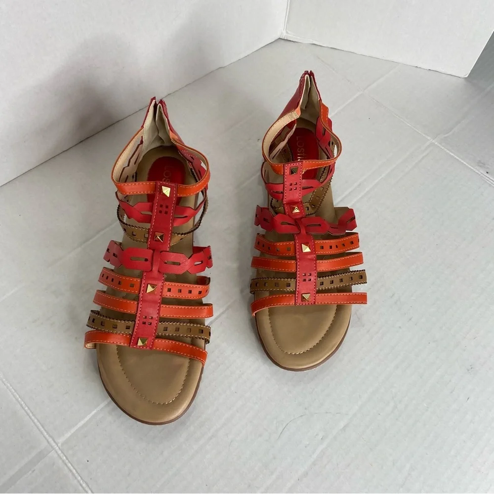 Lostisy Strappy Red Sandals NWOT